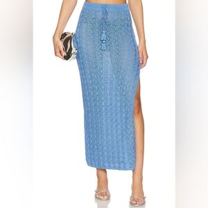 Blue Crochet Maxi Skirt